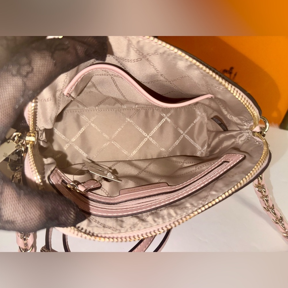 🆕MICHAEL KORS Jet SET CHARM Smokey Rose LG Dome Crossbody - Picture 14 of 16
